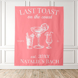 Last Toast On The Coast Beach Bachelorette Party Tapestry