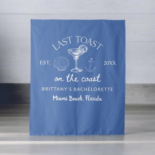 Last Toast On The Coast Beach Bachelorette Party Tapestry