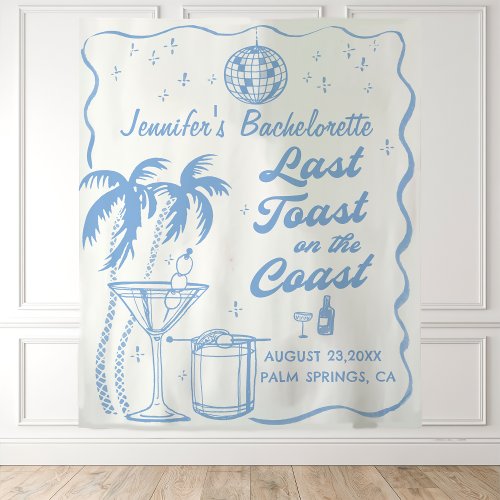 Last Toast On The Coast Beach Bachelorette Party Tapestry