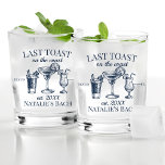 Last Toast On The Coast Beach Bachelorette Party Whiskey Glass<br><div class="desc">Savor the Last Toast On The Coast Beach Bachelorette Party in style with our exquisite Whiskey Glass. This custom coastal bachelorette party favor is the epitome of class and elegance, perfect for your trendy beach bachelorette celebration. Whether you're gathering in the Hamptons, Cape Cod, Tulum, or any other coastal destination,...</div>