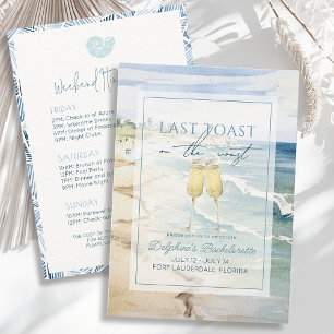 Last Toast on the Coast Beach Bachelorette Weekend Invitation