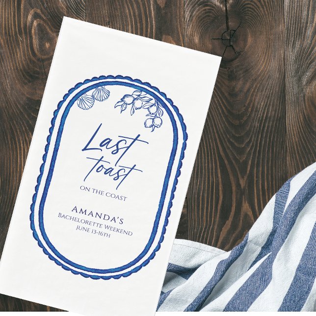 Last Toast On The Coast Beach Bechelorette Weekend Paper Guest Towels (Creator Uploaded)