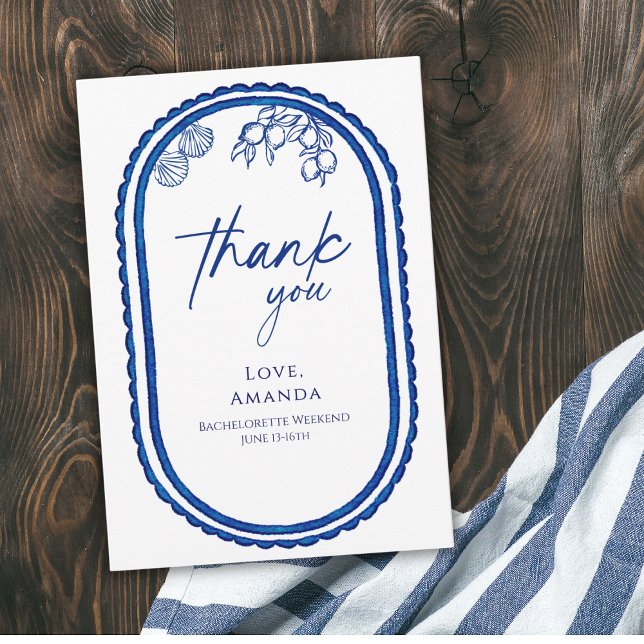 Last Toast On The Coast Beach Bechelorette Weekend Thank You Card (Creator Uploaded)