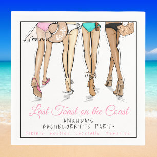 Last Toast on the Coast Beach Bride Bachelorette Napkins