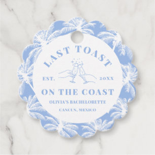 Last Toast On The Coast Beach Coastal Bachelorette Favor Tags