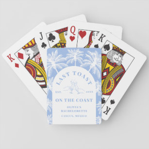 Last Toast On The Coast Beach Coastal Bachelorette Playing Cards