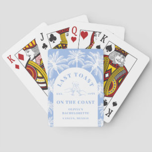Last Toast On The Coast Beach Coastal Bachelorette Poker Cards