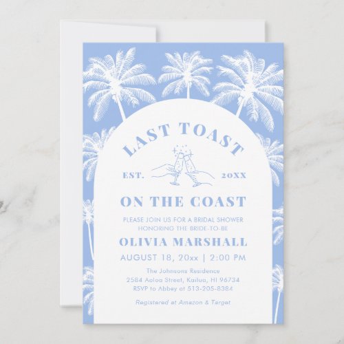 Last Toast On The Coast Beach Photo Bridal Shower Invitation