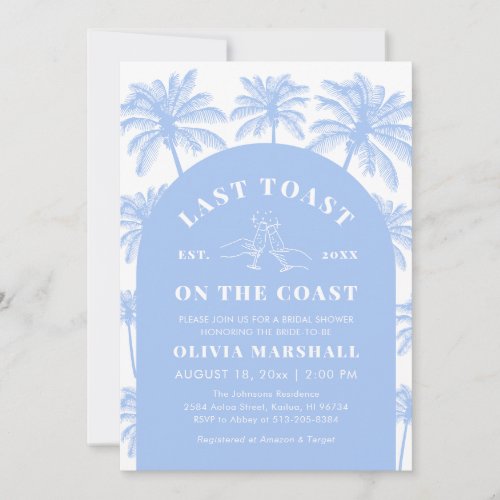 Last Toast On The Coast Beach Photo Bridal Shower Invitation