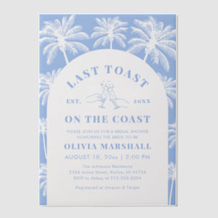 Last Toast On The Coast Beach Photo Bridal Shower Vellum Invitations