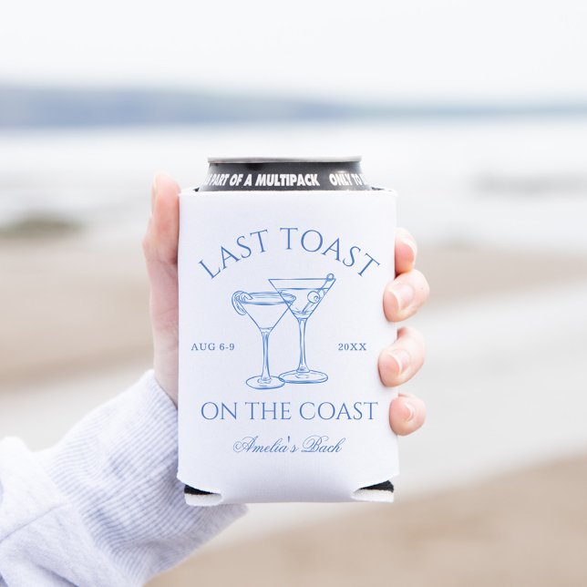 Last Toast on the Coast Blue Bachelorette Can Cooler (Creator Uploaded)