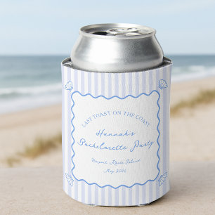Last Toast on the Coast Blue Bachelorette Party Can Cooler