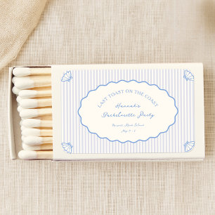 Last Toast on the Coast Blue Bachelorette Party Matchboxes
