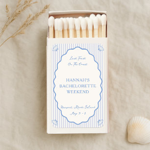 Last Toast on the Coast Blue Bachelorette Party Matchboxes