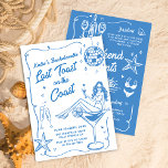 Last Toast On The Coast Blue Bachelorette Weekend Invitation<br><div class="desc">Last Toast On The Coast Blue Bachelorette Weekend Invitation</div>