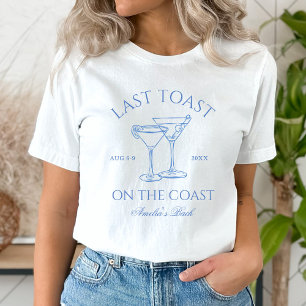 Last Toast on the Coast Blue Bachelorette Weekend T-Shirt