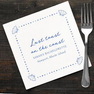 Last Toast on the Coast - Blue Shell Bachelorette Napkins