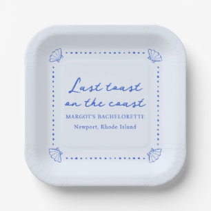 Last Toast on the Coast - Blue Shell Bachelorette Paper Plates