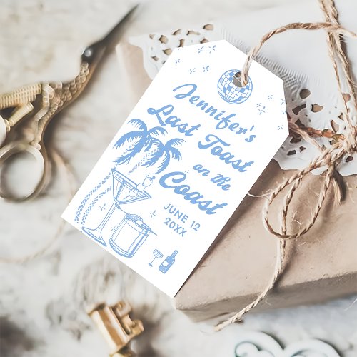 Last Toast On The Coast Coastal Bachelorette Party Gift Tags