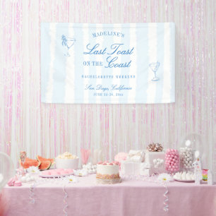 Last Toast on the Coast Drawn Stripes Bachelorette Banner