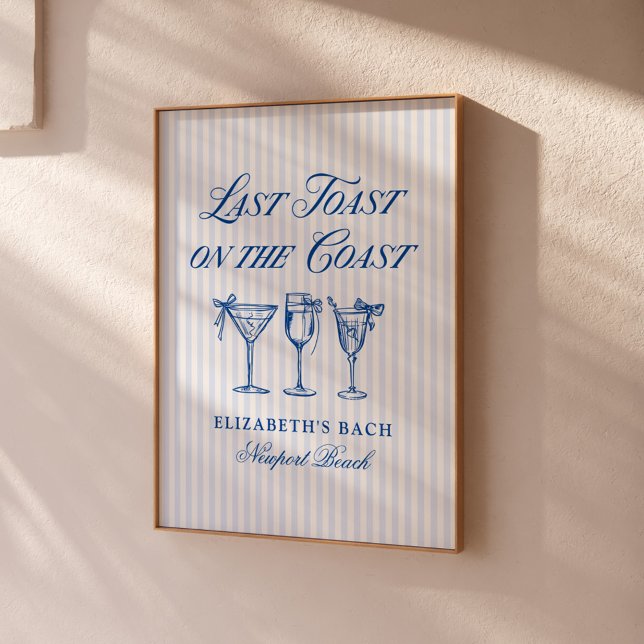 Last Toast on The Coast Elegant Hand Drawn Bows Poster (Creator Uploaded)