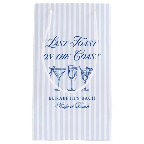 Last Toast on The Coast Elegant Hand Drawn Bows Small Gift Bag