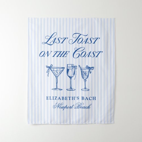 Last Toast on The Coast Elegant Hand Drawn Bows Tapestry