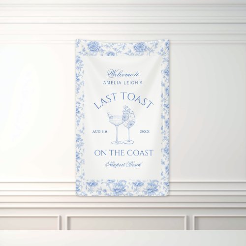 Last Toast on The Coast Floral Bachelorette Banner