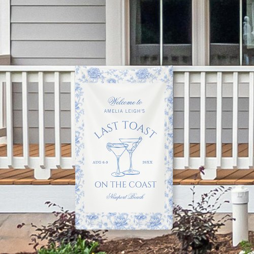 Last Toast on The Coast Floral Bachelorette Banner