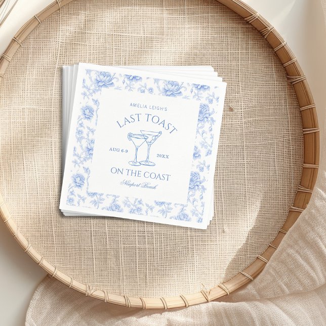 Last Toast on The Coast Floral Bachelorette Napkins (Creator Uploaded)