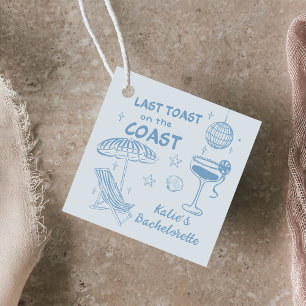 Last Toast on the Coast Handdrawn Bachelorette Favor Tags