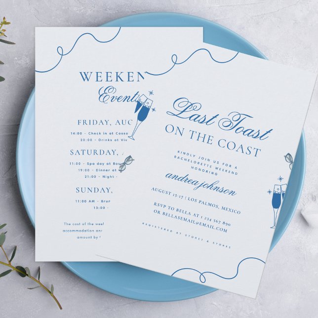 Last Toast on the Coast Hen Bachelorette Weekend Invitation (Creator Uploaded)