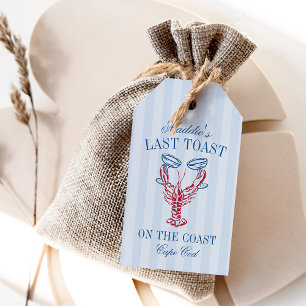 Last Toast on the Coast Lobster Bachelorette Party Gift Tags
