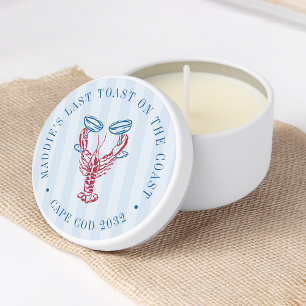 Last Toast on the Coast Lobster Bachelorette Party Mini Candle Favors