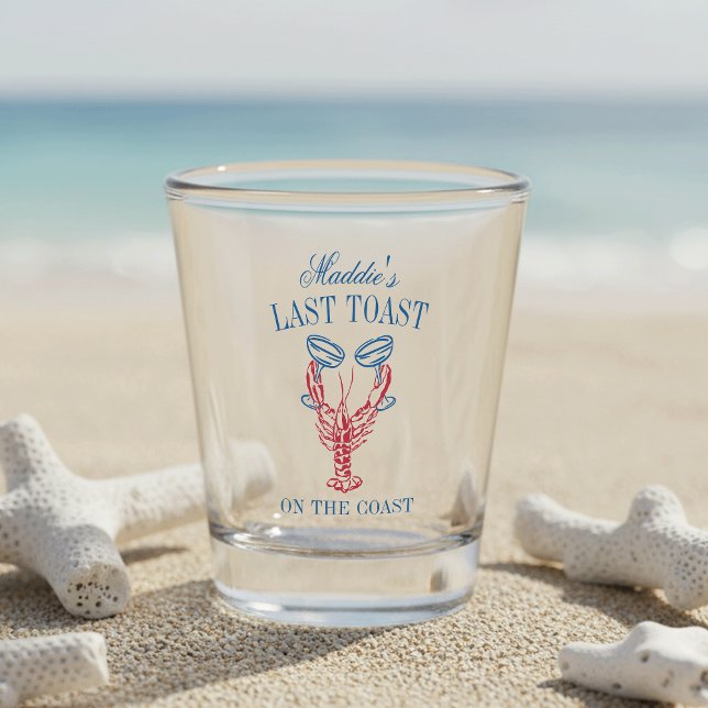 Last Toast on the Coast Lobster Bachelorette Party Shot Glass (Creator Uploaded)