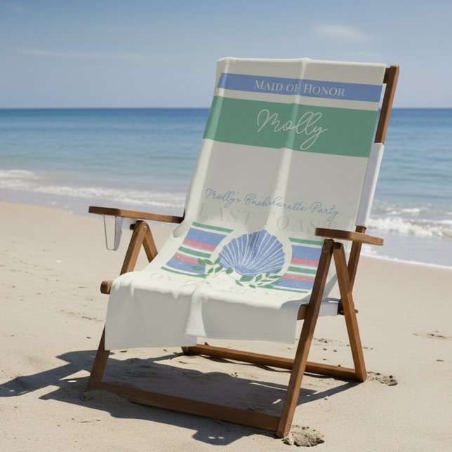 Last Toast on the Coast Nautical Bachelorette Beach Towel (Celebrate your Last Toast on the Coast in style! )