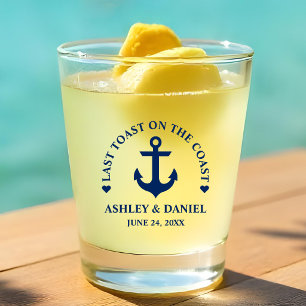 Last Toast On The Coast Nautical Wedding Shot Glass