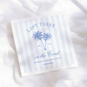 Last Toast On The Coast Palm Trees Bachelorette Napkins