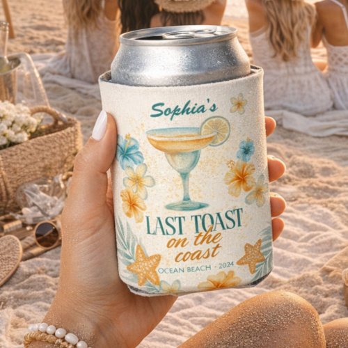 Last Toast on the Coast Personalized Tropical  Can Cooler