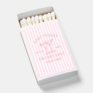 Last Toast on the Coast Pink Bachelorette Matchboxes