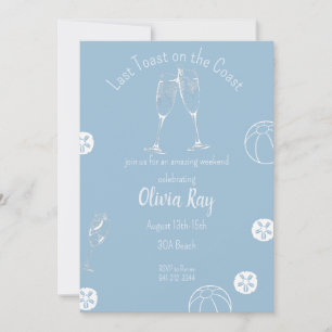 Last Toast on the Coastal bachelloretteoes hower, Invitation