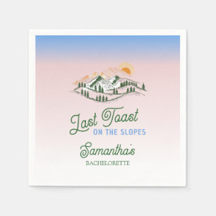 Last Toast On The Slope Skiing Winter BACH Weekend Napkins