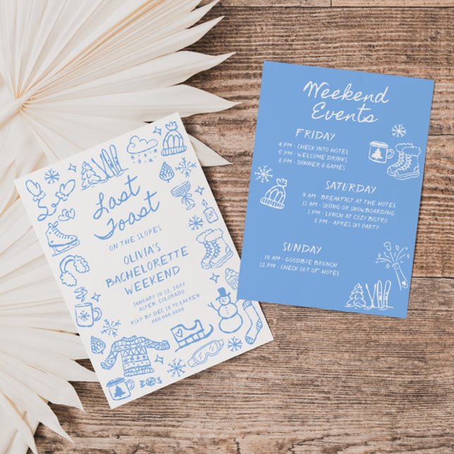 Last Toast on the Slopes Bachelorette Invitation (Creator Uploaded)