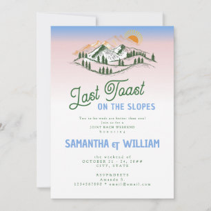 Last Toast On The Slopes Joint Bach Ski Weekend Invitation