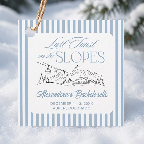Last Toast on the Slopes Ski Bachelorette Party  Favor Tags