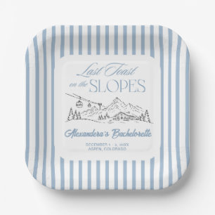 Last Toast on the Slopes Ski Bachelorette Party Paper Plates