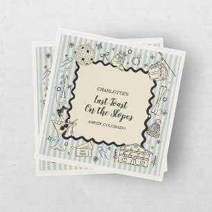 Last Toast On The Slopes Ski Bachelorette Weekend Napkins