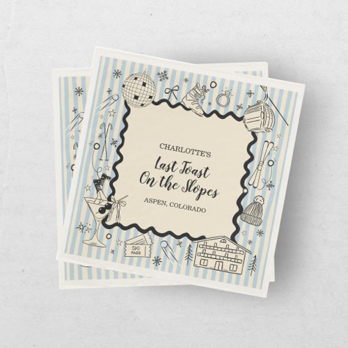 Last Toast On The Slopes Ski Bachelorette Weekend Napkins