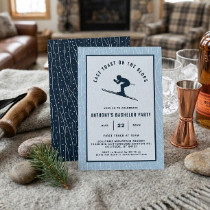 Last Toast on the Slopes Skiing Bachelor Party Invitation