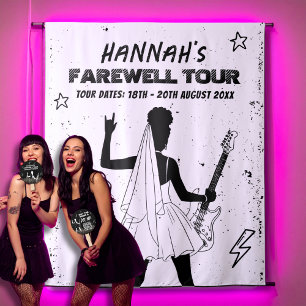 Last Tour Punk Rock Band Bachelorette Welcome Sign Tapestry
